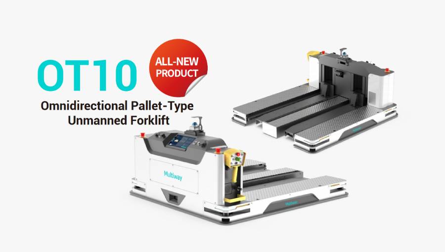 Lanzamiento de nuevo producto | Carretilla elevadora autónoma omnidireccional para palés OT10 de Multiway Robotics: Simplifica las tareas de manipulación complejas